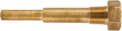 Winters - 6-3/4 Inch Overall Length, 3/4 Inch Thread, Brass Thermowell - 5 Inch Insertion Length - Exact Industrial Supply