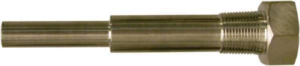Winters - 6-3/4 Inch Overall Length, 3/4 Inch Thread, 304 Stainless Steel Thermowell - 5 Inch Insertion Length - Exact Industrial Supply
