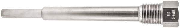 Winters - 10 Inch Overall Length, 3/4 Inch Thread, 316 Stainless Steel Thermowell - 7-1/2 Inch Insertion Length - Exact Industrial Supply