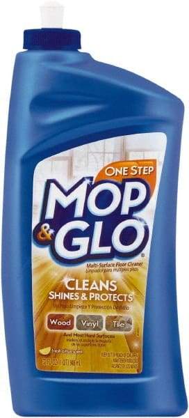 Mop&Glo - 1 Qt Bottle Cleaner - Use on Ceramic Tile, Laminate Surfaces, Linoleum, Quarry Tile, Cement, Concrete, Vinyl Tile, Terra Cotta, Terrazzo, Vinyl Composite Tile (VCT) - Exact Industrial Supply