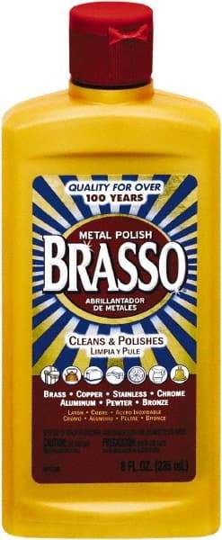 Brasso - 8 Fluid Ounce Liquid Metal Polish - Unscented, Bottle - Exact Industrial Supply
