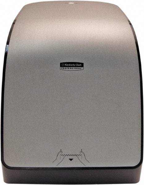 Kimberly-Clark Professional - Hands Free, Plastic Paper Towel Dispenser - 16.44" High x 12.66" Wide x 9.18" Deep, Silver - Exact Industrial Supply