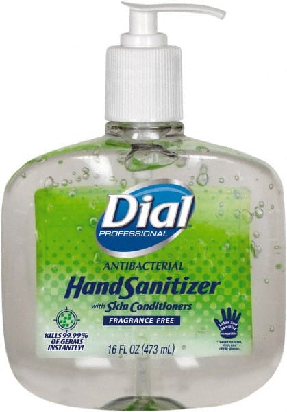 Dial - 8 Pack 16 oz Pump Bottle Gel Hand Sanitizer - Exact Industrial Supply