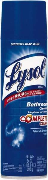 Lysol - 24 oz Aerosol Can Liquid Bathroom Cleaner - Island Breeze Scent, Disinfectant, General Purpose Cleaner - Exact Industrial Supply