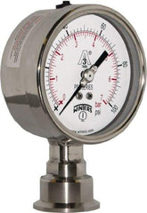 Winters - 4" Dial, 1-1/2 Thread, 0-100 Scale Range, Pressure Gauge - Lower Connection Mount, Accurate to 0.01% of Scale - Exact Industrial Supply