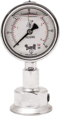 Winters - 2-1/2" Dial, 1-1/2 Thread, 0-60 Scale Range, Pressure Gauge - Lower Connection Mount, Accurate to 1.5% of Scale - Exact Industrial Supply