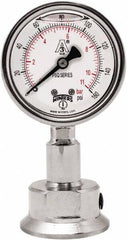 Winters - 2-1/2" Dial, 1-1/2 Thread, 0-160 Scale Range, Pressure Gauge - Lower Connection Mount, Accurate to 1.5% of Scale - Exact Industrial Supply
