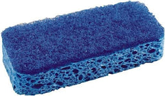 SOS - 4-1/2" Long x 2-1/2" Wide x 0.09" Thick Scouring Sponge - Heavy-Duty, Dark Blue/Light Blue - Exact Industrial Supply