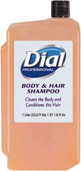 Dial - 1 L Bottle Peach Hair & Body Wash - Clear Amber - Exact Industrial Supply