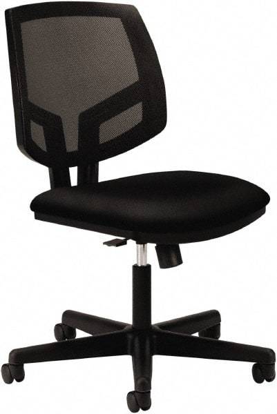 Hon - 38-1/2" High Task Chair with Synchro-Tilt - 24" Wide x 25" Deep, 100% Polyester Seat, Black - Exact Industrial Supply