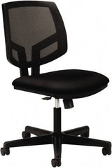 Hon - 38-1/2" High Task Chair with Synchro-Tilt - 24" Wide x 25" Deep, 100% Polyester Seat, Black - Exact Industrial Supply