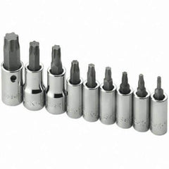 SK - 9 Piece 1/4 & 3/8" Drive Torx Bit Socket Set - Exact Industrial Supply