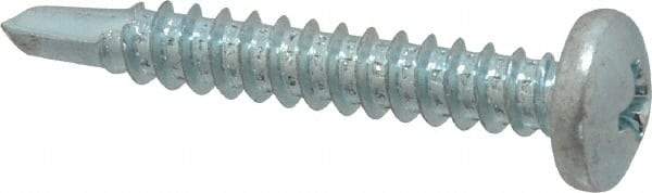 Value Collection - #10, Pan Head, Phillips Drive, 1-1/4" Length Under Head, #3 Point, Self Drilling Screw - Grade 1016-1024 Steel, Zinc-Plated Finish - Exact Industrial Supply