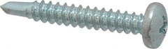 Value Collection - #10, Pan Head, Phillips Drive, 1-1/4" Length Under Head, #3 Point, Self Drilling Screw - Grade 1016-1024 Steel, Zinc-Plated Finish - Exact Industrial Supply