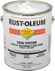 Rust-Oleum - 1 Gal Can Satin Safety Yellow Floor Coating - <100 g/L VOC Content - Exact Industrial Supply