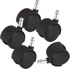 Master Caster - Matte Black Carpet Casters - For Wood & Tubular Metal Chairs & Office Furniture - Exact Industrial Supply