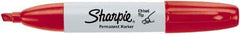 Sharpie - Red Permanent Marker - Chisel Medium Tip, AP Nontoxic Ink - Exact Industrial Supply