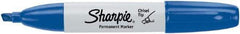 Sharpie - Blue Permanent Marker - Chisel Medium Tip, AP Nontoxic Ink - Exact Industrial Supply