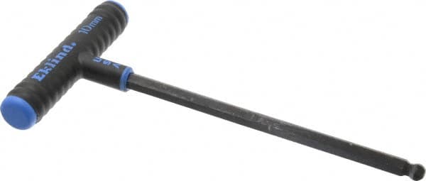 Eklind - 10mm Hex, T-Handle Cushion Grip, Ball End Hex Key - Exact Industrial Supply