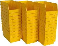 Quantum Storage - 50 Lb. Load Capacity, 11-5/8" Deep, Yellow Polypropylene Hopper Shelf Bin - 6" High x 6-5/8" Wide x 11-5/8" Long - Exact Industrial Supply