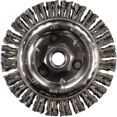 PFERD - 4" OD, 5/8-11 Arbor Hole, Knotted Steel Wheel Brush - 3/16" Face Width, 3/4" Trim Length, 0.02" Filament Diam, 20,000 RPM - Exact Industrial Supply