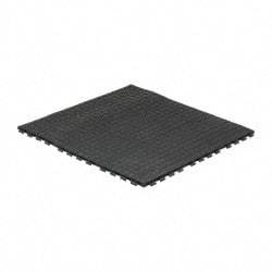 Wearwell - 3' Long x 3' Wide x 5/8" Thick, Anti-Fatigue Modular Matting Tiles - 4 Interlocking Sides, Black, For Dry Areas, Series 502 - Exact Industrial Supply