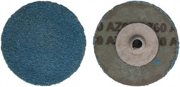 Tru-Maxx - 2" Disc Diam, 60 Grit, Zirconia Alumina Quick Change Disc - Type S Attaching System, Coated, Blue, Medium Grade - Exact Industrial Supply