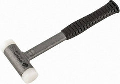 HALDER - 25 oz Head 1-3/8" Face Diam Nylon Dead Blow Hammer - 11-1/2" OAL, Steel Handle - Exact Industrial Supply