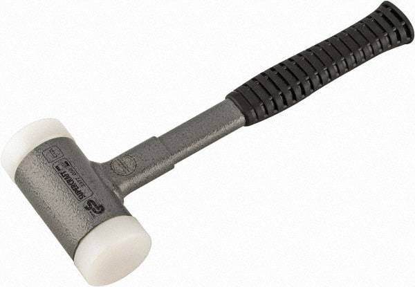 HALDER - 42 oz Head 2" Face Diam Nylon Dead Blow Hammer - 12-1/8" OAL, Steel Handle - Exact Industrial Supply