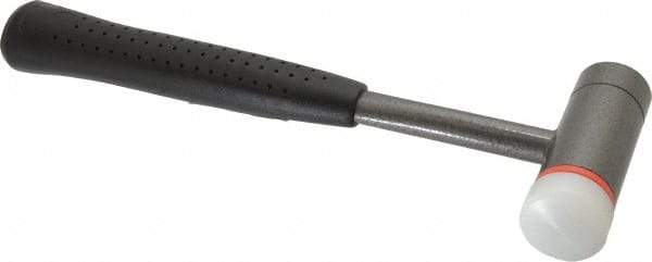 HALDER - 28 oz Head 1-3/8" Face Diam Nylon 2-in-1 Dead Blow Hammer - 11-1/2" OAL, Steel Handle - Exact Industrial Supply