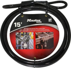 Master Lock - 15' Long Heavy Duty Cable - 3/8" Diam - Exact Industrial Supply