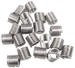 Recoil - #8-32 Metric Fine, 0.164" OAL, Free Running Helical Insert - 3-1/2 Free Coils, Tanged, Stainless Steel, 1D Insert Length - Exact Industrial Supply