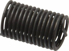 Recoil - 100 Inserts, 1/4-28 UNF, 2-1/2D, Stainless Steel Screw Locking Insert - 14-1/2 Free Coils, 5/8 Inch Overall Length, 0.306 to 0.326 Inch Outside Diameter, with Tang, Dry Film Lubricant - Exact Industrial Supply