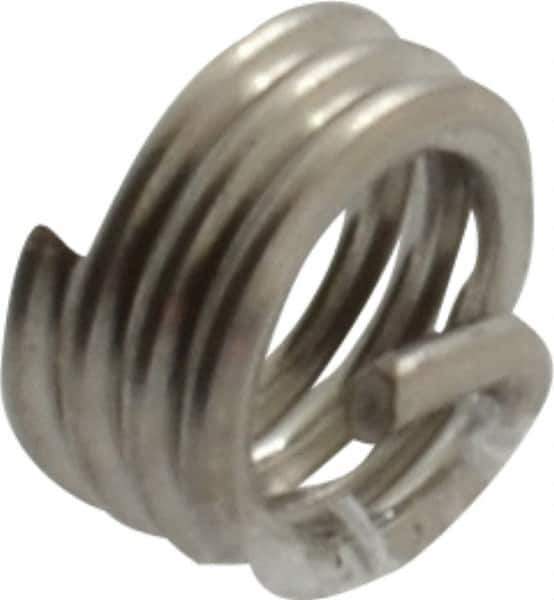 Recoil - #5-40 UNC, 1/8" OAL, Free Running Helical Insert - 3-1/4 Free Coils, Tanged, Stainless Steel, Bright Finish, 1D Insert Length - Exact Industrial Supply