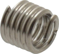 Recoil - #5-40 UNC, 0.188" OAL, Free Running Helical Insert - 5-1/2 Free Coils, Tanged, Stainless Steel, Bright Finish, 1-1/2D Insert Length - Exact Industrial Supply