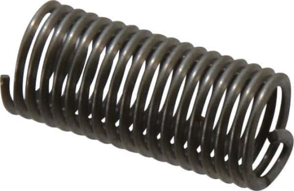 Recoil - 1/4-28 UNF, 3/4" OAL, Free Running Helical Insert - 17-5/8 Free Coils, Tanged, Stainless Steel, Bright Finish, 3D Insert Length - Exact Industrial Supply