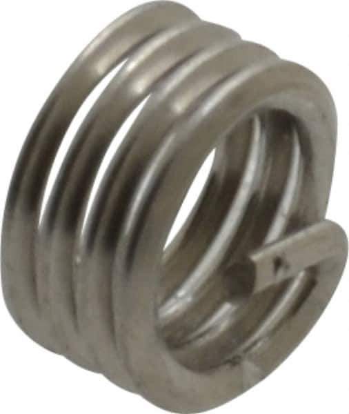 Recoil - #8-36 UNF, 0.164" OAL, Free Running Helical Insert - 3-7/8 Free Coils, Tanged, Stainless Steel, Bright Finish, 1D Insert Length - Exact Industrial Supply