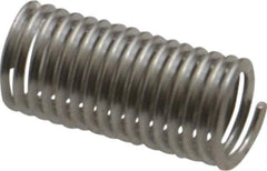 Recoil - #10-32 UNF, 0.57" OAL, Free Running Helical Insert - 14-7/8 Free Coils, Tanged, Stainless Steel, Bright Finish, 3D Insert Length - Exact Industrial Supply