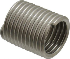 Recoil - M12x1.75 Metric Coarse, 24mm OAL, Free Running Helical Insert - 11-1/2 Free Coils, Tanged, Stainless Steel, Bright Finish, 2D Insert Length - Exact Industrial Supply