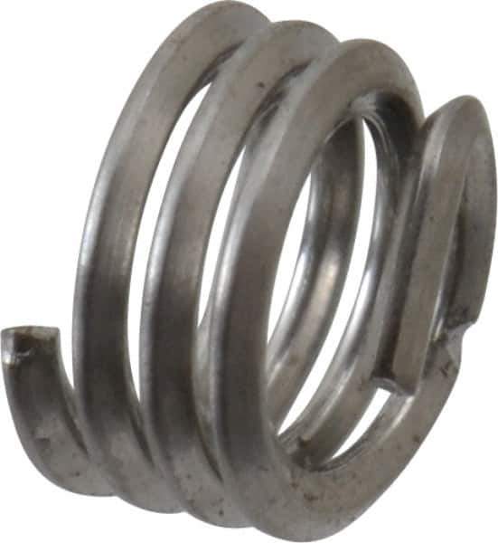 Recoil - M2.5x0.45 Metric Coarse, 2.5mm OAL, Free Running Helical Insert - 3-3/8 Free Coils, Tanged, Stainless Steel, Bright Finish, 1D Insert Length - Exact Industrial Supply