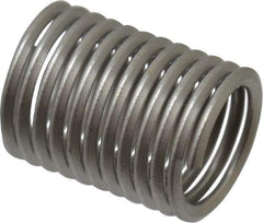 Recoil - 1/4-28 UNC, 1/2" OAL, Free Running Helical Insert - 11-3/8 Free Coils, Tanged, Stainless Steel, 2D Insert Length - Exact Industrial Supply