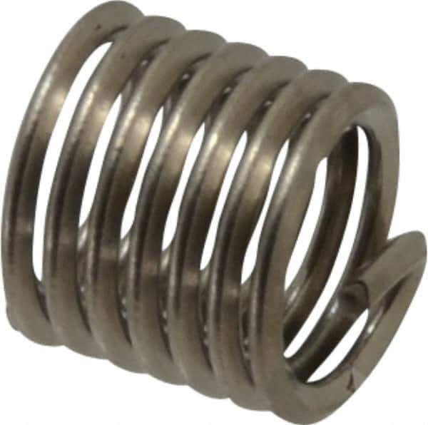 Recoil - #10-32 UNC, 0.285" OAL, Free Running Helical Insert - 5 Free Coils, Tanged, Stainless Steel, 1-1/2D Insert Length - Exact Industrial Supply