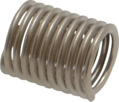 Recoil - #10-32 UNF, 0.38" OAL, Free Running Helical Insert - 7-1/8 Free Coils, Tanged, Stainless Steel, 2D Insert Length - Exact Industrial Supply