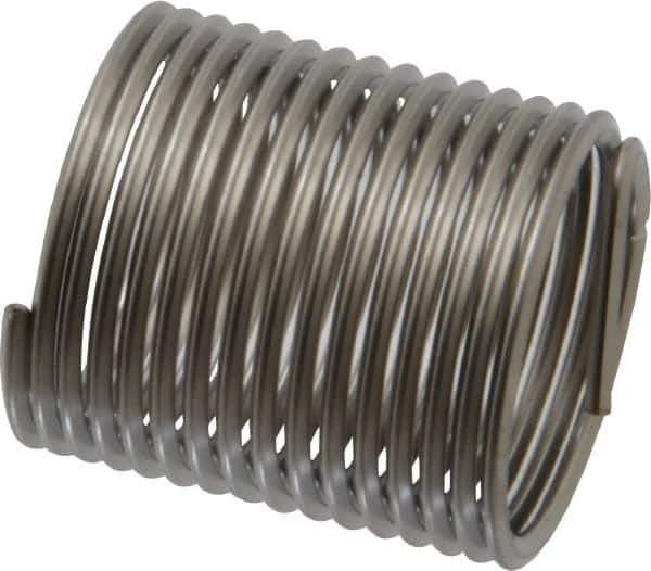 Recoil - 1-12 UNF, 1-1/2" OAL, Free Running Helical Insert - 15 Free Coils, Tanged, Stainless Steel, 1-1/2D Insert Length - Exact Industrial Supply