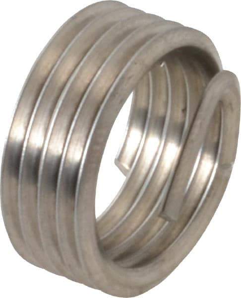 Recoil - 1/4-18 NPT, 0.394" OAL, Free Running Helical Insert - 5 Free Coils, Tanged, Stainless Steel, 1-1/2D Insert Length - Exact Industrial Supply