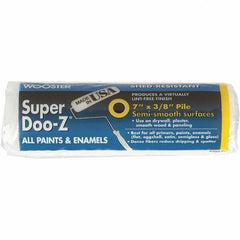 Wooster Brush - 3/8" Nap, 7" Wide Paint Roller Cover - Medium-Rough Texture, Woven - Exact Industrial Supply