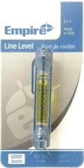 Empire Level - 1 Vial, 3" Long, Plastic Line Level - 5/8" High x 1/2" Wide, Yellow - Exact Industrial Supply