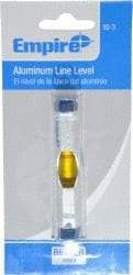 Empire Level - 1 Vial, 3" Long, Aluminum Line Level - 1-3/8" High x 5/8" Wide, Silver - Exact Industrial Supply