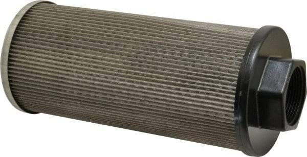 Flow Ezy Filters - 60 Mesh, 189 LPM, 50 GPM, 4.2" Diam, Female Suction Strainer without Bypass - 1-1/2 Port NPT, 9.8" Long - Exact Industrial Supply