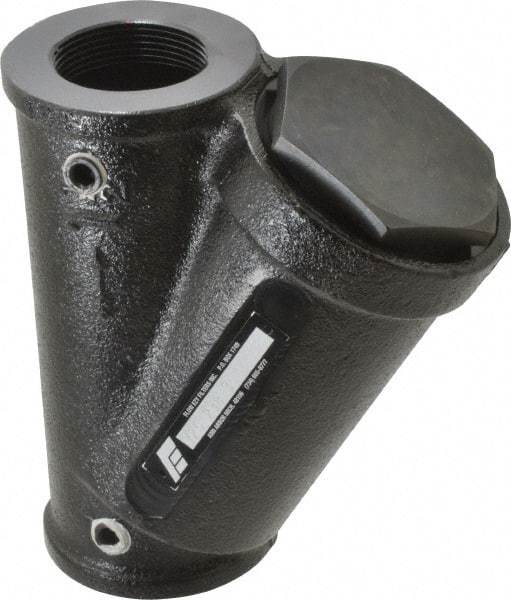 Flow Ezy Filters - 1-1/2 NPT Thread, 238 Micron, 6" Outside Diam, 7-1/2" Long, Stainless Steel Wire Cloth Media, Filter Assembly - Epoxy Coated Cast Iron - Exact Industrial Supply